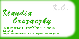 klaudia orszaczky business card